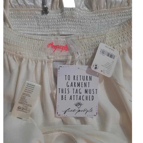 NWT Free People Ivory Silky Cocktail Maxi Sz L - Picture 12 of 13